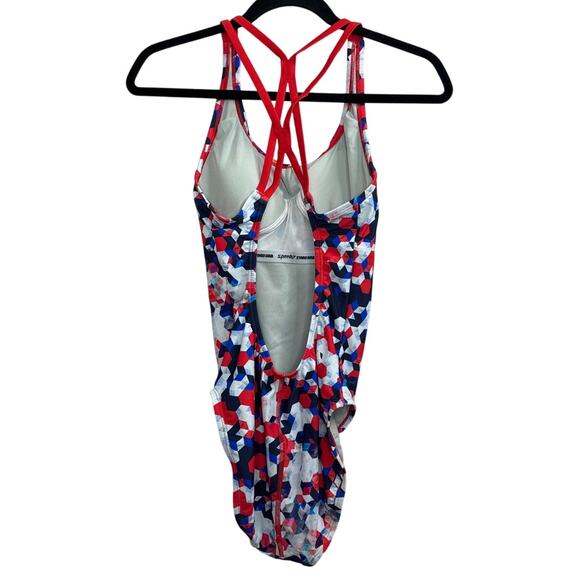 NWT Speedo Printed Thin Strap One Piece Swimsuit Women's Size 8 - Picture 5 of 9